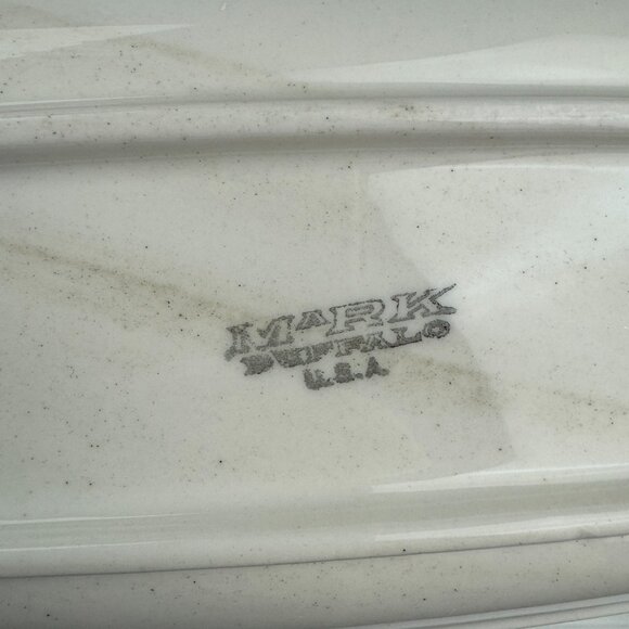 Vtg‎ Mark Buffalo USA Restaurant Ware Thin Rectangular Dish Decor Orange Brown - Picture 5 of 9